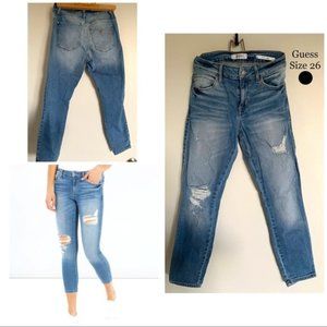 GUESS 98% cotton Sexy Curve Ankle Jeans 26